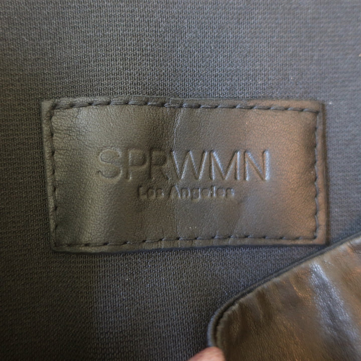 SPRWMN High Waist Leather Ankle Leggings Black Size Small
