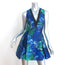 Proenza Schouler Sleeveless Mini Dress Blue Silk Jacquard Size 0