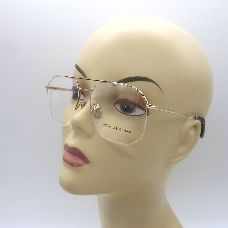 Victoria Beckham Aviator Eyewear Gold/Tortoise 58mm VB2120 716 NEW