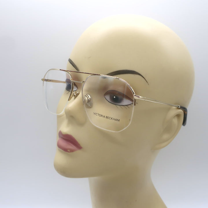 Victoria Beckham Aviator Eyewear Gold/Tortoise 58mm VB2120 716 NEW
