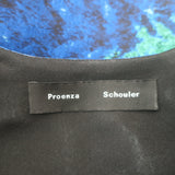 Proenza Schouler Sleeveless Mini Dress Blue Silk Jacquard Size 0