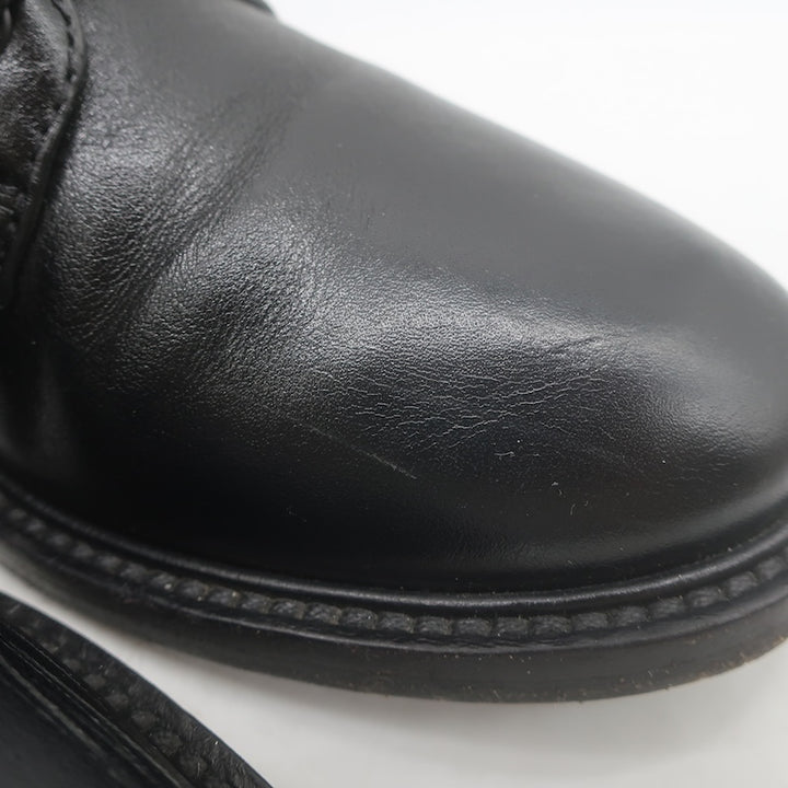 Valentino Rockstud-Strap Lace-Up Combat Boots Black Leather Size 39.5