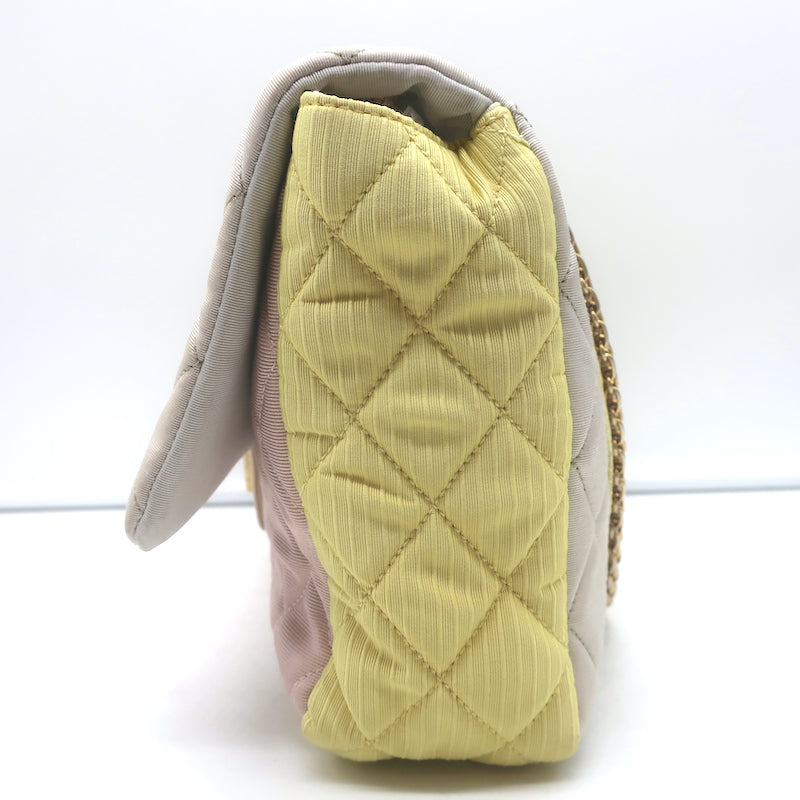 Chanel Tricolor Reissue 2.55 Quilted Faille Jumbo Flap Bag Light Gray/Lilac