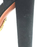 Aquazzura Luna Platform Ankle Strap Sandals Black Shimmer Suede Size 37.5