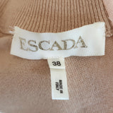 Escada Sleeveless Turtleneck Top Beige Cashmere-Blend Knit Size 38