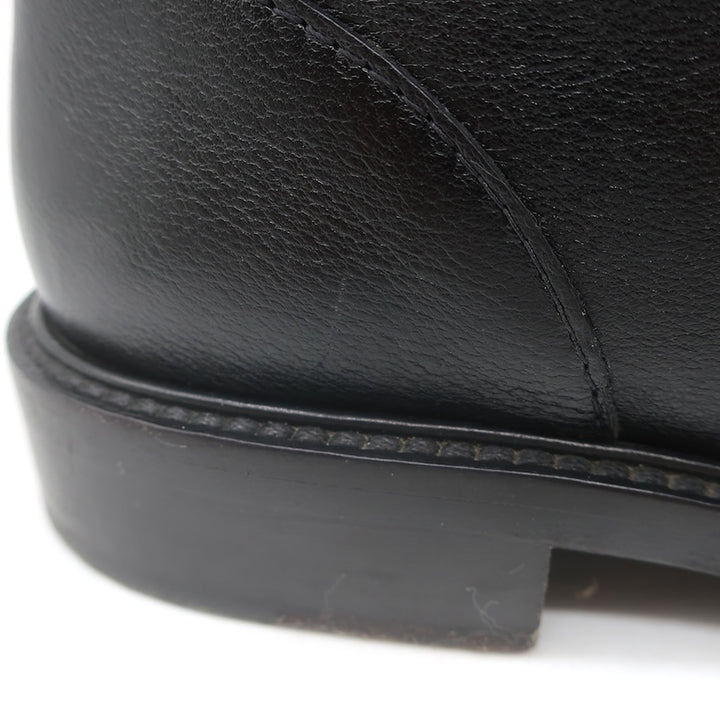 Valentino Rockstud-Strap Lace-Up Combat Boots Black Leather Size 39.5