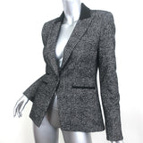 Veronica Beard Gia Tweed Dickey Jacket Black Plaid Size 4 One-Button Blazer