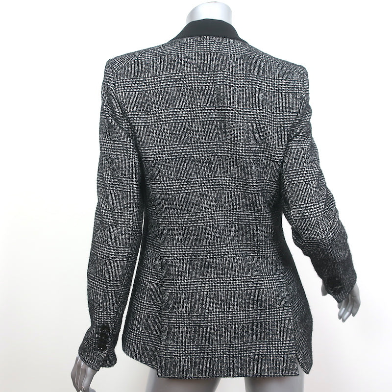 Veronica Beard Gia Tweed Dickey Jacket Black Plaid Size 4 One-Button Blazer