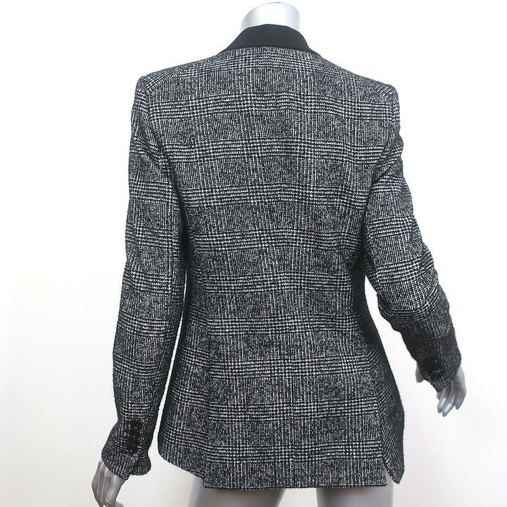 Veronica Beard Gia Tweed Dickey Jacket Black Plaid Size 4 One-Button Blazer