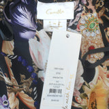 Camilla Drop Shoulder Frill Romper Black Embellished Silk Size Extra Small NEW