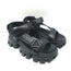 Prada Thunder Sport Sandals Black Leather Size 39