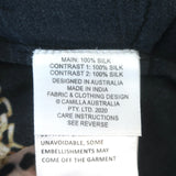 Camilla Drop Shoulder Frill Romper Black Embellished Silk Size Extra Small NEW