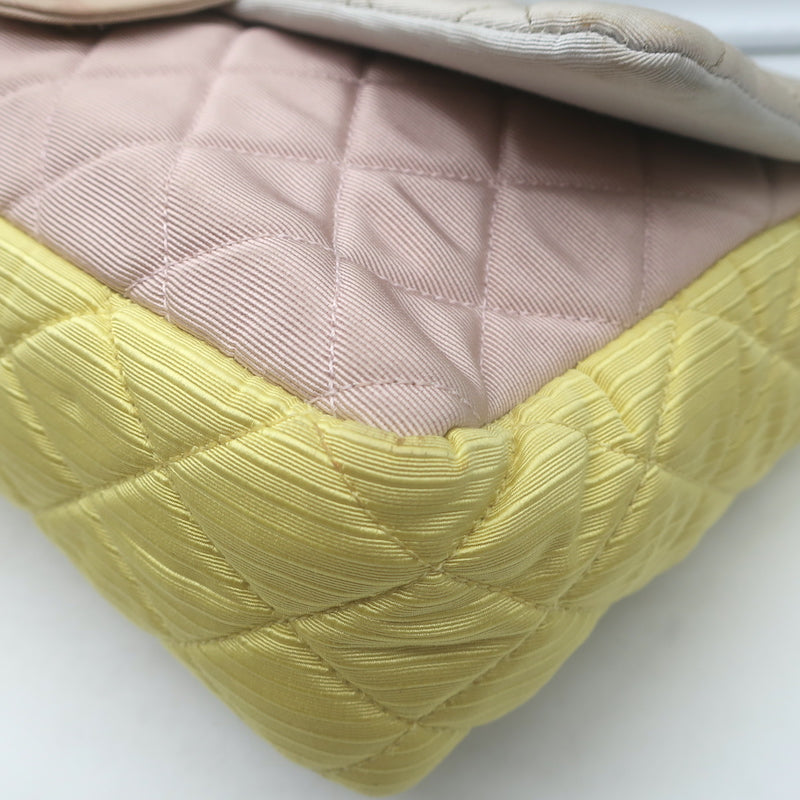 Chanel Tricolor Reissue 2.55 Quilted Faille Jumbo Flap Bag Light Gray/Lilac