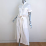 Rag & Bone Luna Shirtdress Cream Linen-Blend Size Small Short Sleeve Midi Dress