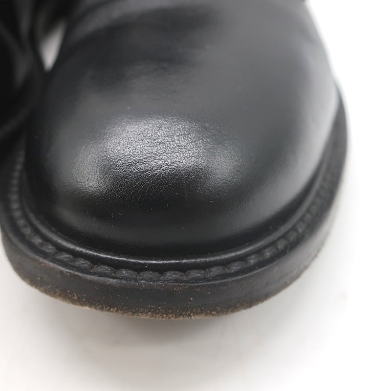 Valentino Rockstud-Strap Lace-Up Combat Boots Black Leather Size 39.5