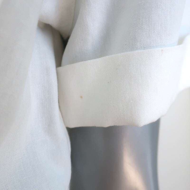Rag &amp; Bone Luna Shirtdress Cream Linen-Blend Size Small Short Sleeve Midi Dress