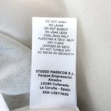 Masscob Midi Dress Bikin Sage Floral Print Silk Size Small Ruched Sleeve V-Neck