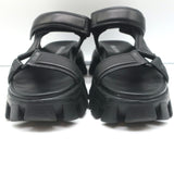 Prada Thunder Sport Sandals Black Leather Size 39
