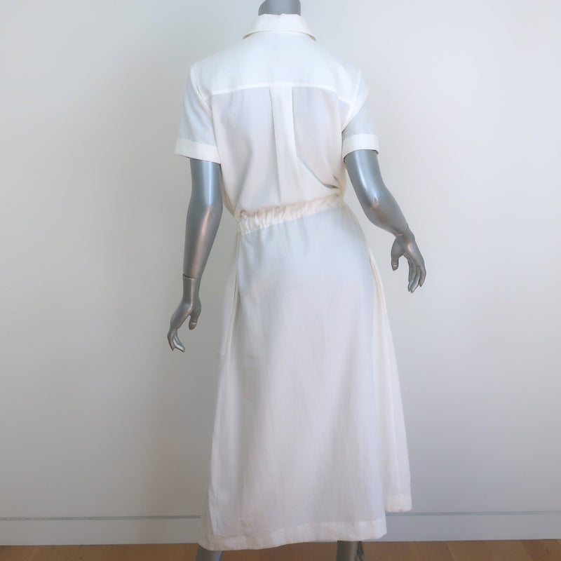 Rag &amp; Bone Luna Shirtdress Cream Linen-Blend Size Small Short Sleeve Midi Dress