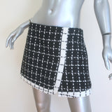 Alice + Olivia Darma Checked Tweed Crossover Skort Black/White Size 10 NEW