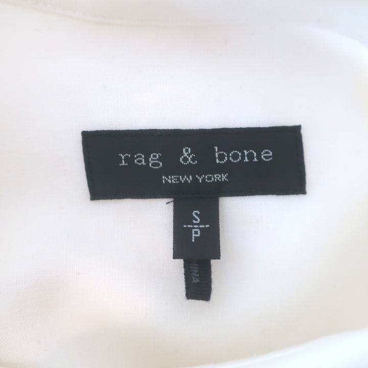 Rag &amp; Bone Luna Shirtdress Cream Linen-Blend Size Small Short Sleeve Midi Dress