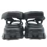 Prada Thunder Sport Sandals Black Leather Size 39