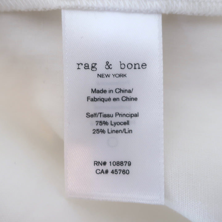 Rag &amp; Bone Luna Shirtdress Cream Linen-Blend Size Small Short Sleeve Midi Dress