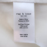 Rag & Bone Luna Shirtdress Cream Linen-Blend Size Small Short Sleeve Midi Dress