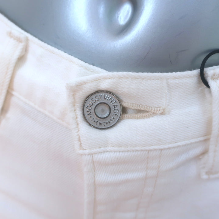 Moussy Glendale Distressed Skinny Jeans White Stretch Denim Size 26 NEW