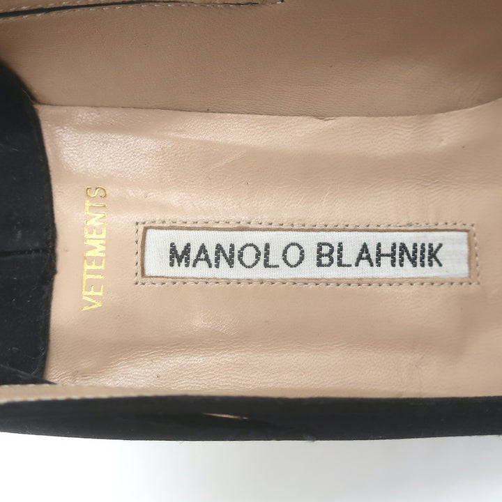 Vetements + Manolo Blahnik Satin Slingback Pumps Black Size 38
