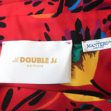 La DoubleJ Long Fancy Dress Red Parrot Print Silk Twill Size Extra Small