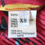 La DoubleJ Long Fancy Dress Red Parrot Print Silk Twill Size Extra Small