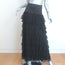 Heidi Merrick Tiered Lace Maxi Skirt Black Satin Size 2