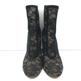 Gianvito Rossi Boleyn Boots Black Suede-Trimmed Lace Size 38.5