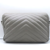 Saint Laurent Loulou Large Crossbody Gray Quilted Leather Chain Strap Bag