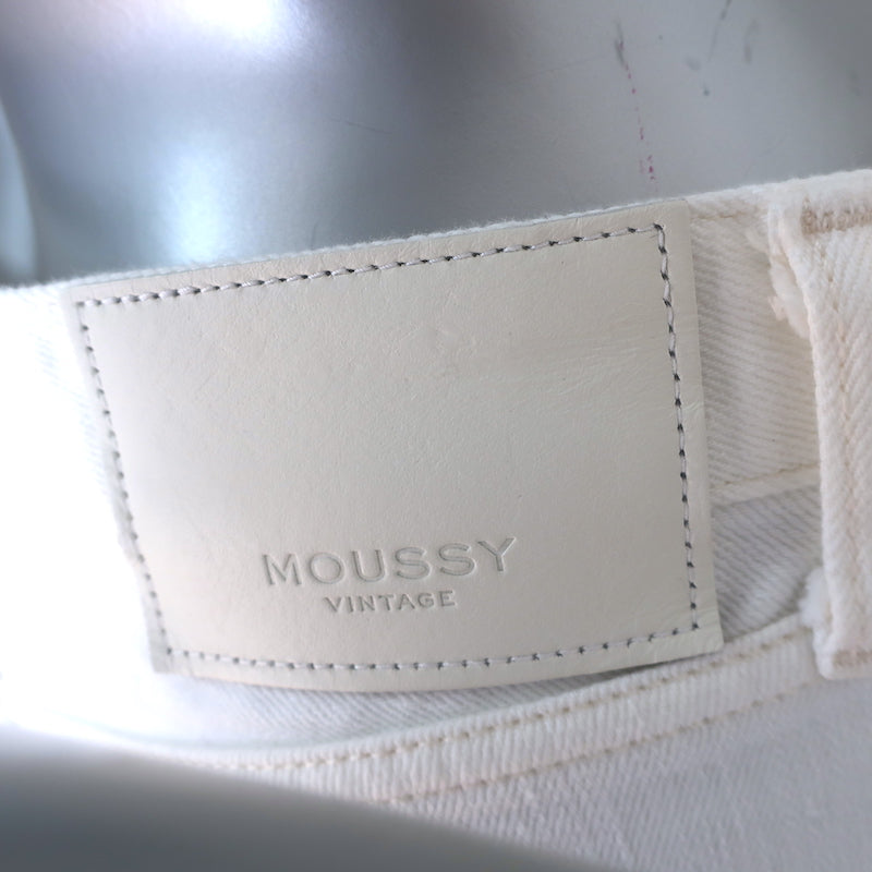 Moussy Glendale Distressed Skinny Jeans White Stretch Denim Size 26 NEW