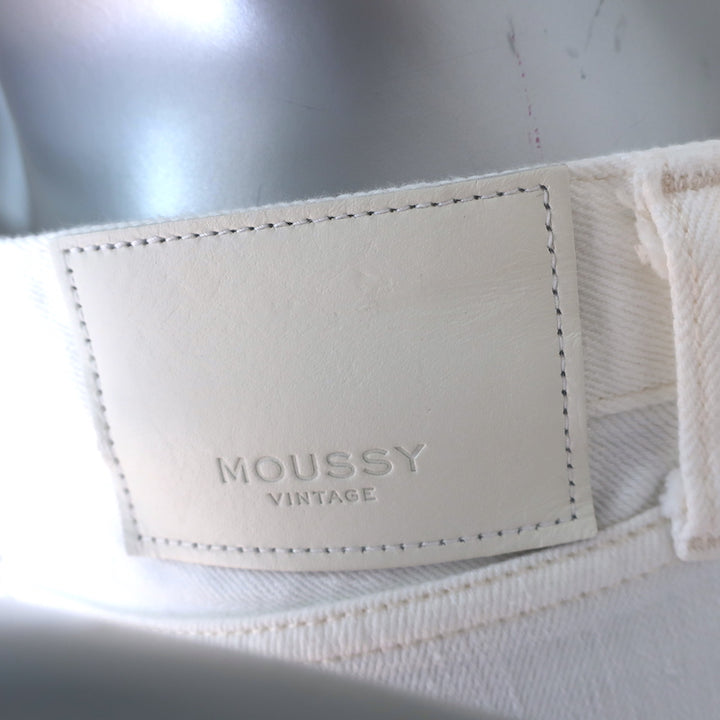 Moussy Glendale Distressed Skinny Jeans White Stretch Denim Size 26 NEW