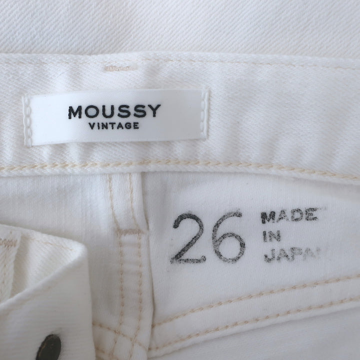 Moussy Glendale Distressed Skinny Jeans White Stretch Denim Size 26 NEW
