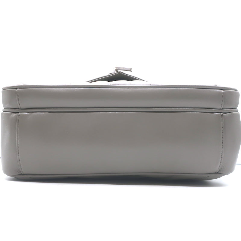 Saint Laurent Loulou Large Crossbody Gray Quilted Leather Chain Strap Bag