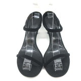 KHAITE Seigel Two-Strap Sandals Black Suede Size 37