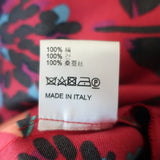 La DoubleJ Long Fancy Dress Red Parrot Print Silk Twill Size Extra Small