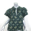 Ulla Johnson Tie-Neck Top Lilli Green Floral Print Size 6 Flutter Sleeve Blouse