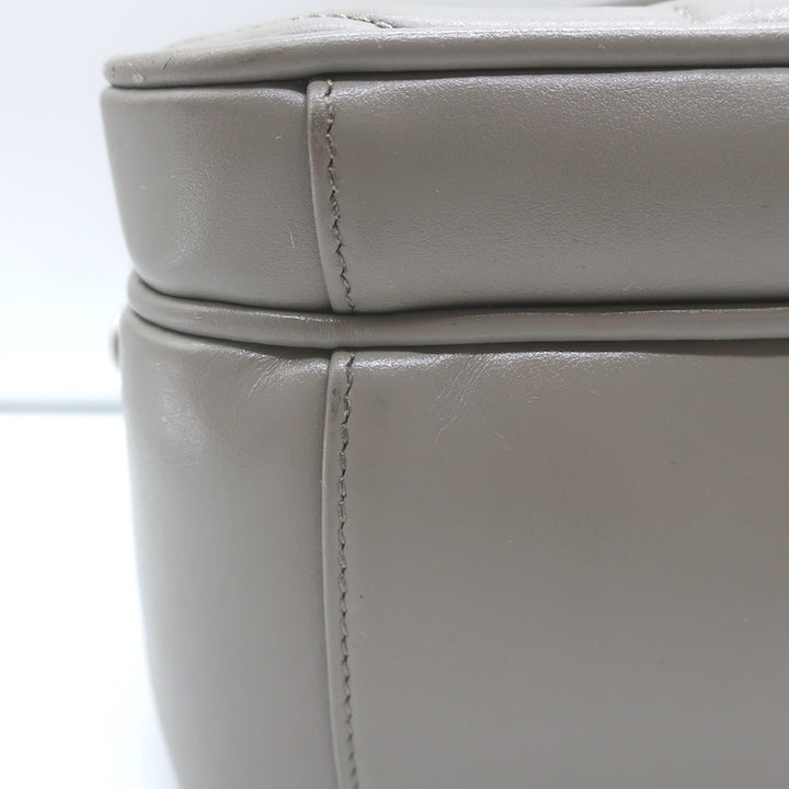 Saint Laurent Loulou Large Crossbody Gray Quilted Leather Chain Strap Bag
