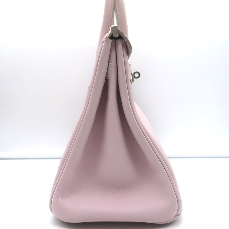 Hermes Birkin 30 Bag Rose Dragee Swift Leather Palladium Hardware