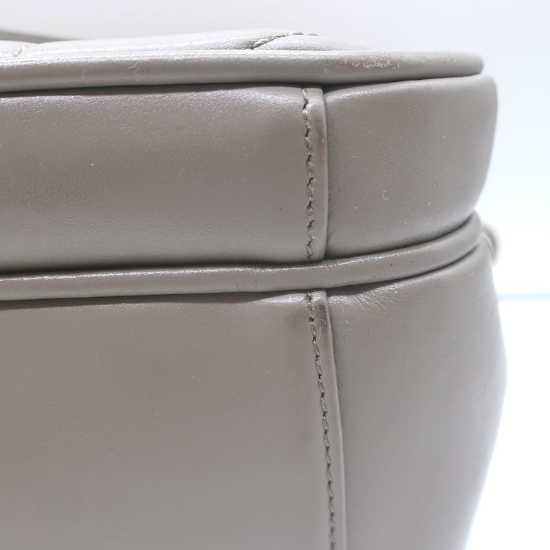 Saint Laurent Loulou Large Crossbody Gray Quilted Leather Chain Strap Bag
