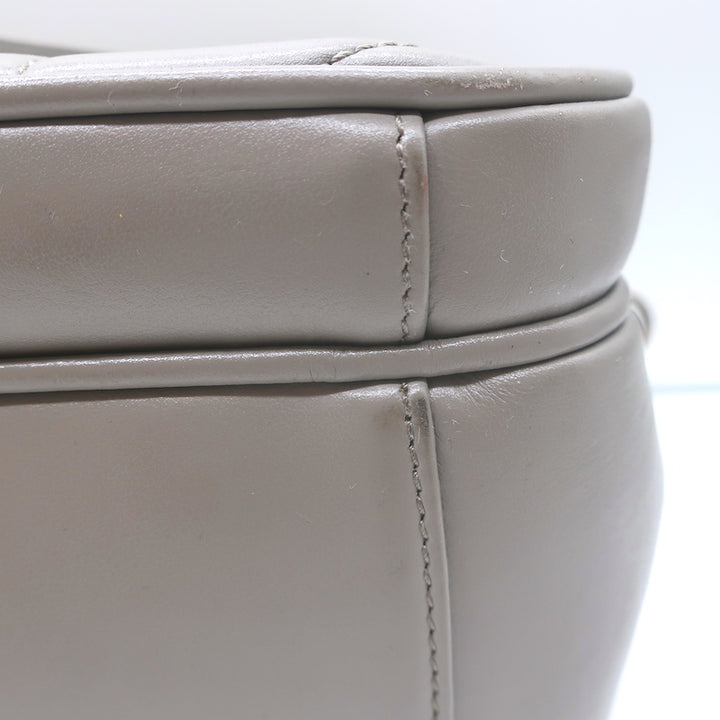Saint Laurent Loulou Large Crossbody Gray Quilted Leather Chain Strap Bag