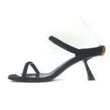 KHAITE Seigel Two-Strap Sandals Black Suede Size 37
