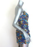 Zimmermann High Tide Wrap Romper Blue Ikat Print Linen-Silk Size 1 NEW