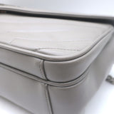 Saint Laurent Loulou Large Crossbody Gray Quilted Leather Chain Strap Bag
