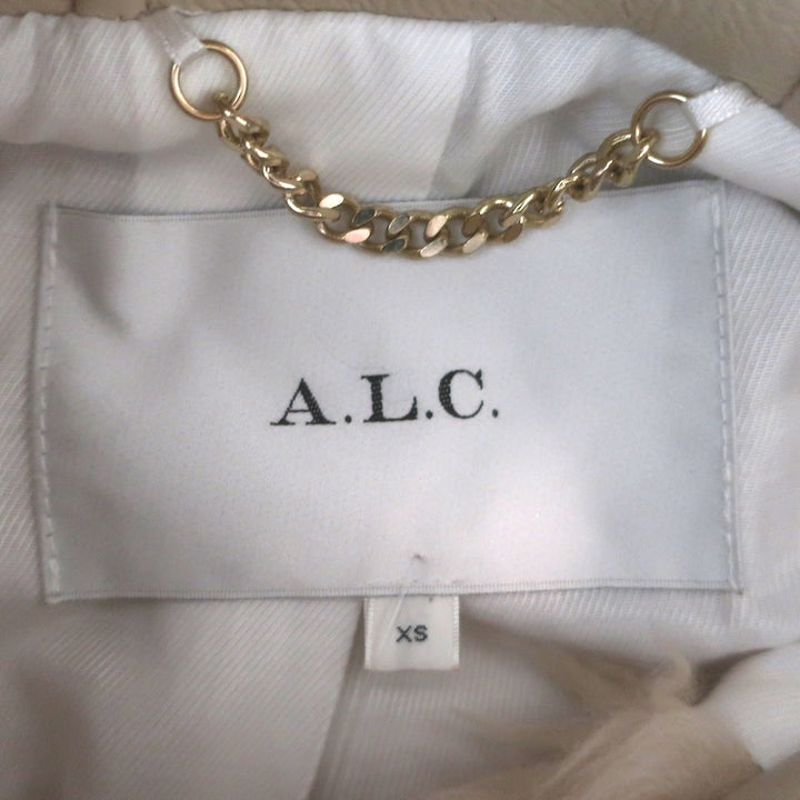A.L.C. Winston Faux Fur Hooded Coat Cream Size Extra Small